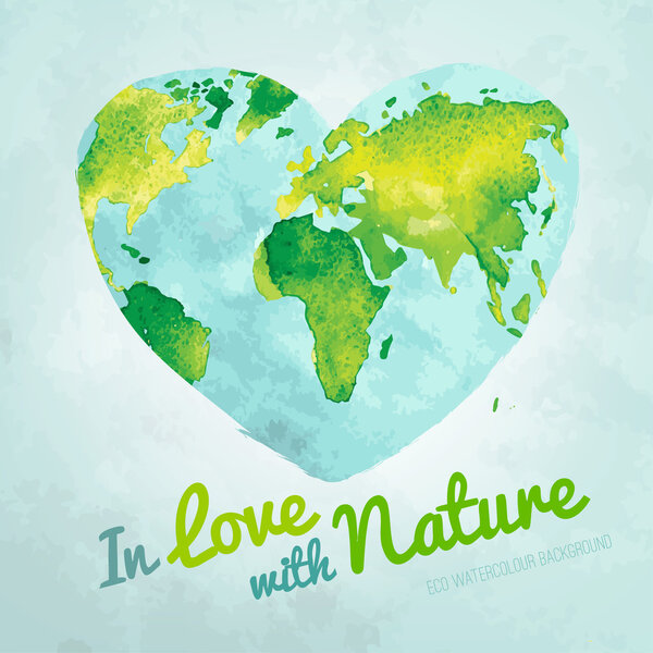 Globe watercolour vector concept