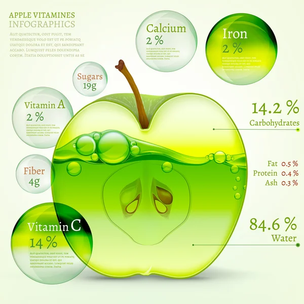 02 infográfico de maçã —  Vetores de Stock