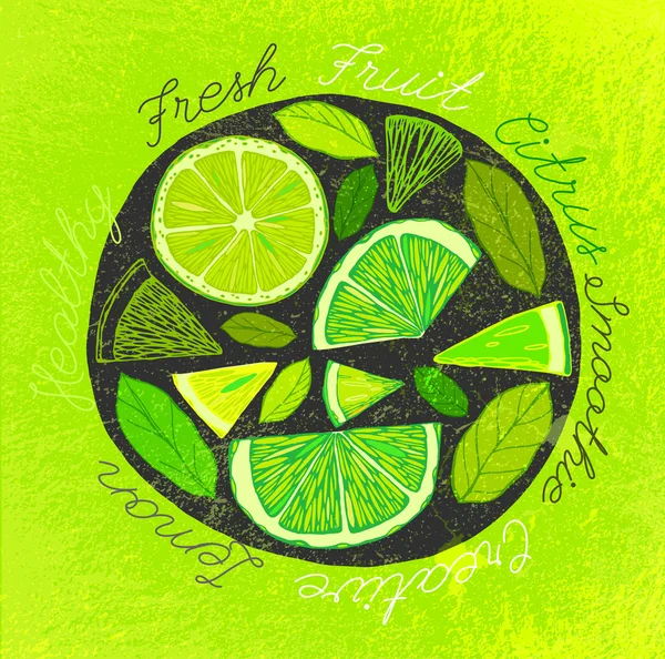 Handdrawn Limon — Stok Vektör