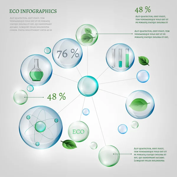 18 Infografiken Bio Bubble Set — Stockvektor