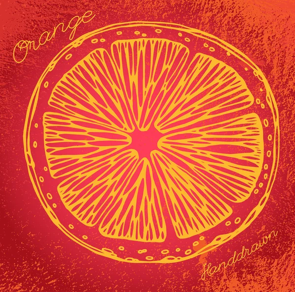 Handdrawn Orange — Wektor stockowy