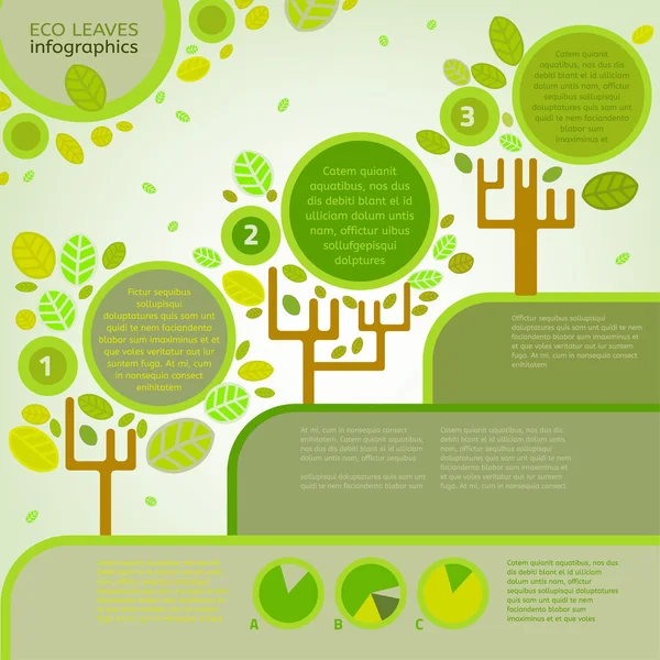 Leaves infographic — Stock Vector