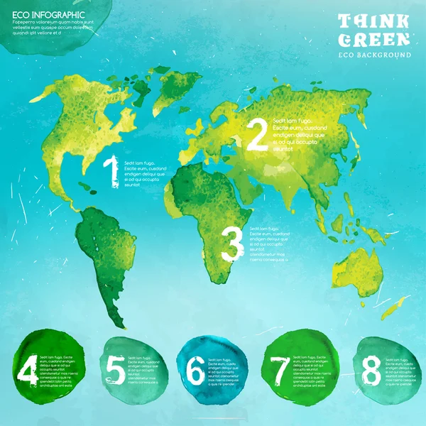 04 Globo acuarela eco concepto — Archivo Imágenes Vectoriales