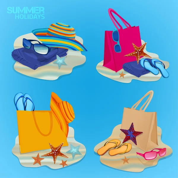 Set de playa — Vector de stock