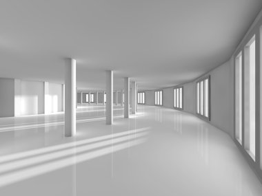boş showroom 3d render