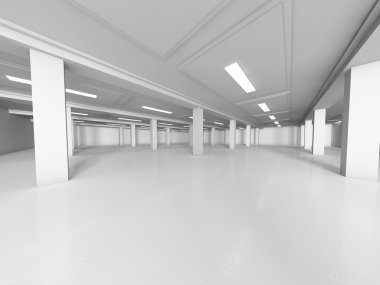 boş showroom 3d render