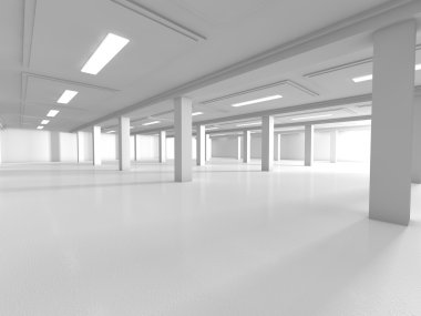 boş showroom 3d render