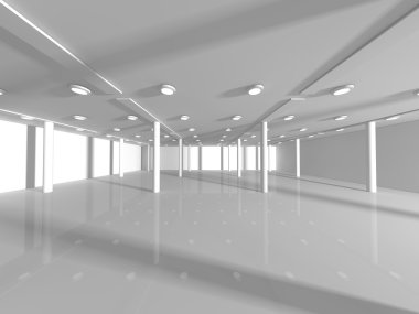 Boş beyaz açık alan 3d render