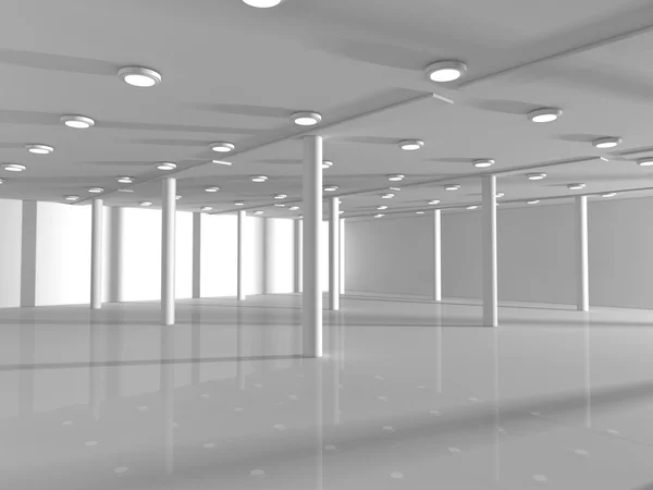 Branco vazio espaço aberto 3D renderização — Fotografia de Stock