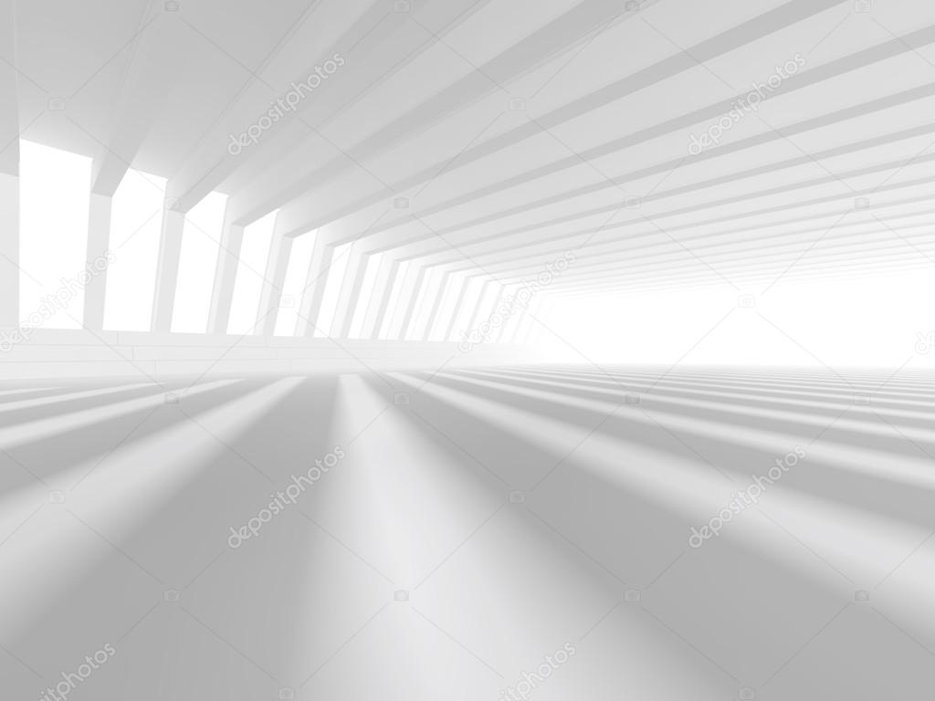 empty white open space 3D rendering