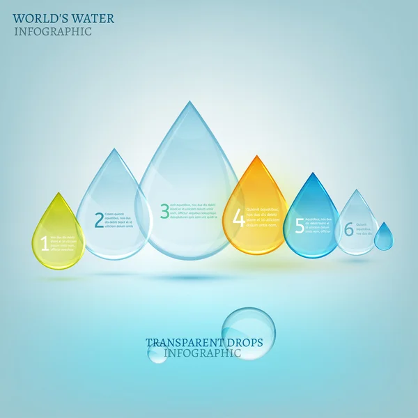 Water drop infographic 02 A — Stock Vector