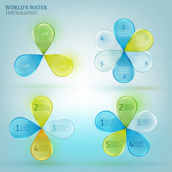 Water drop infographic 02 A — Stock vektor