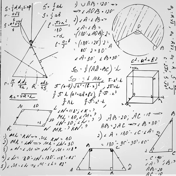 Papel de fórmula de geometria — Vetor de Stock