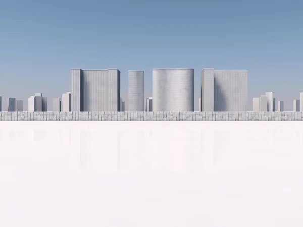 Rascacielos blancos 3d representación — Foto de Stock