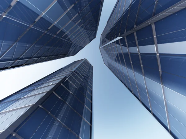 Rascacielos 3d renderizado — Foto de Stock