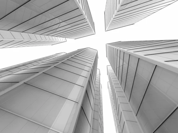 Skyscapers blanc rendu 3d — Photo