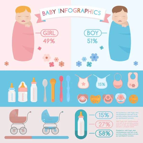 Baby infographic — Stockový vektor