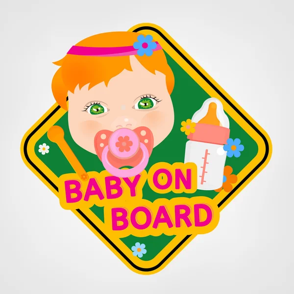 Baby aan boord — Stockvector