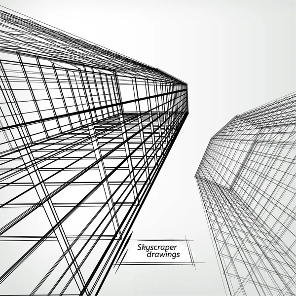 Wolkenkrabbers landschap — Stockvector