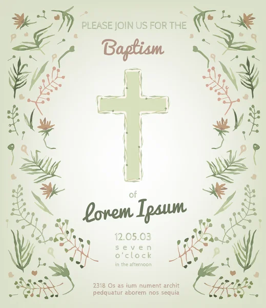 Baptism invitation card — Stock Vector