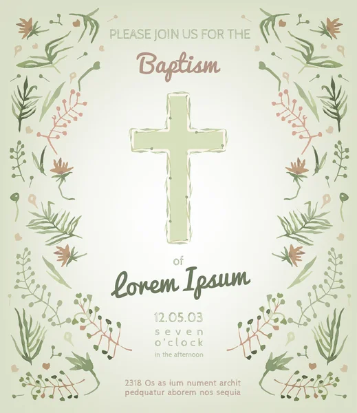 Carte d'invitation au baptême — Image vectorielle