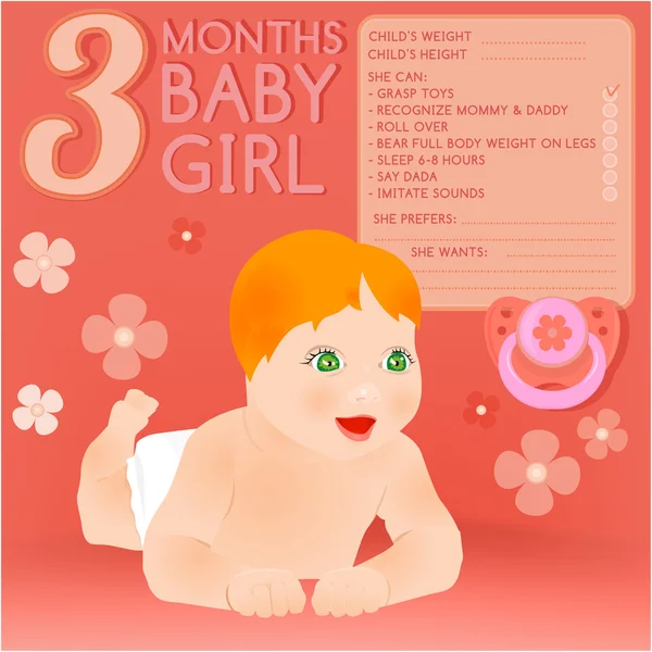 Bebé de tres meses — Archivo Imágenes Vectoriales