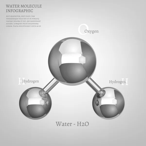 Metallic Water molecule — Stockvector