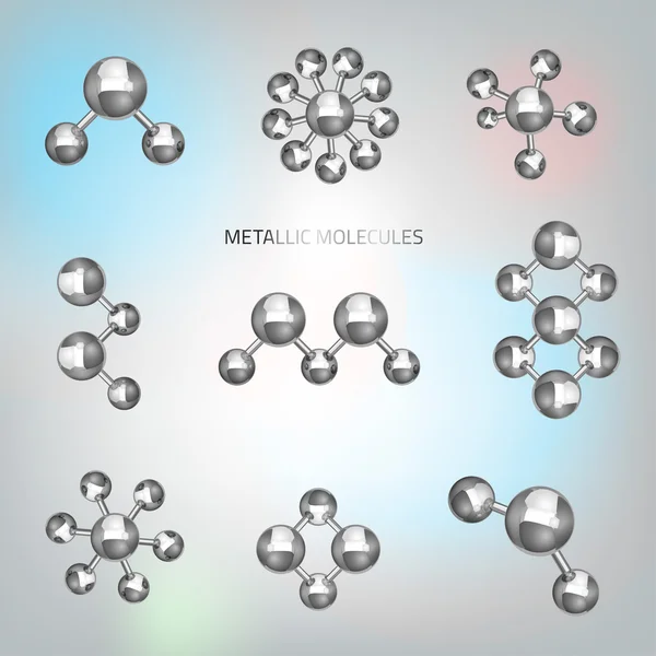 Objetos moleculares metálicos — Archivo Imágenes Vectoriales