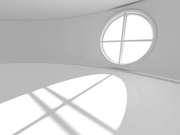 Windows 3d レンダリングと大きな空の部屋 — ストック写真