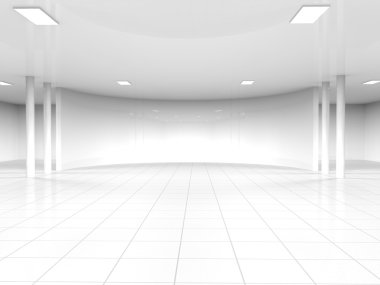 Boş beyaz açık alan 3d render