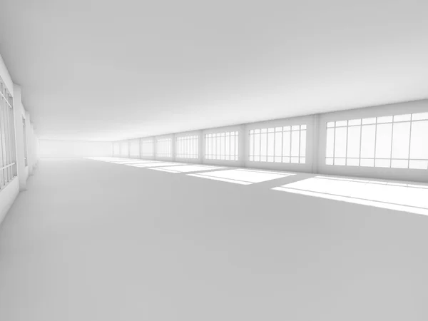 Bianco vuoto open space rendering 3D — Foto Stock