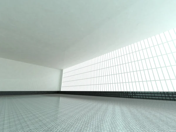 Vacío blanco espacio abierto 3D renderizado — Foto de Stock