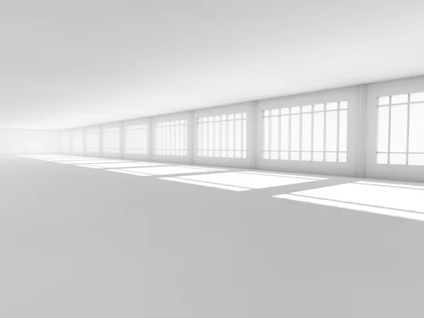 Leere weiße offene Raum 3D-Rendering — Stockfoto