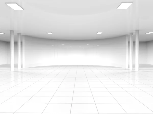 Vacío blanco espacio abierto 3D renderizado — Foto de Stock