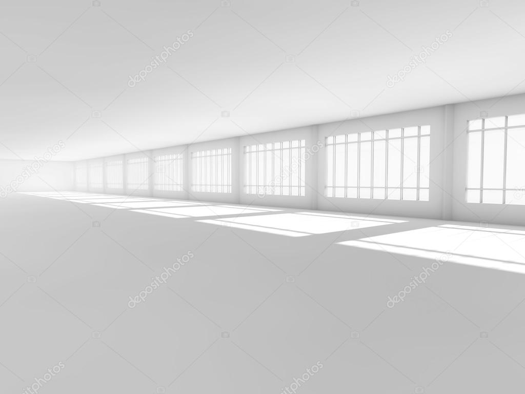 empty white open space 3D rendering
