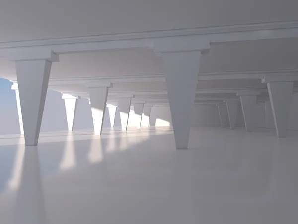 Abstract white empty interior background 3D rendering — 图库照片