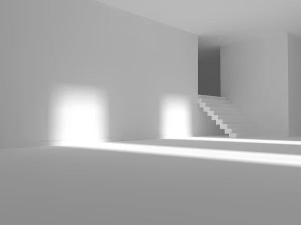 Chambre blanche avec fenêtre rendu 3D — Photo