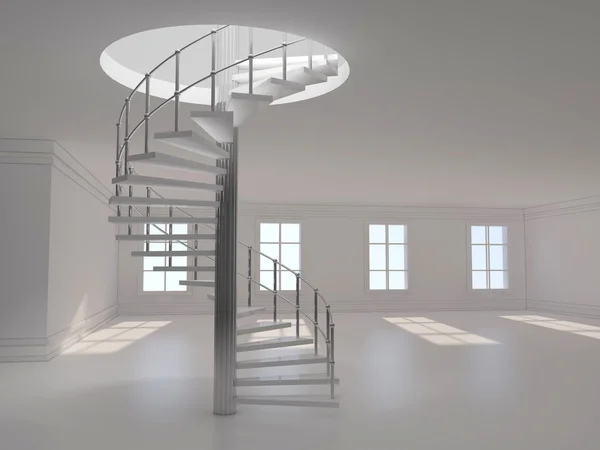 Spiral stair 3D rendering — Stock Fotó