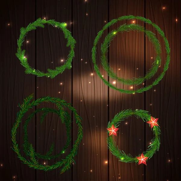 クリスマス ツリーの花輪 — ストックベクタ