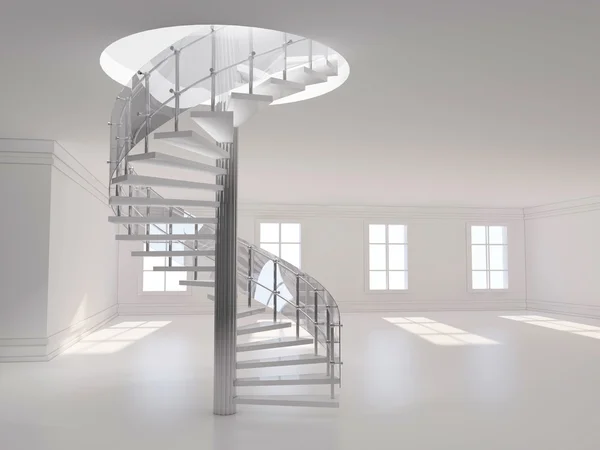 Spiral stair 3D rendering — Stok fotoğraf