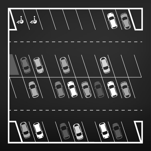 Parking lot top view