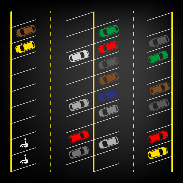 Parking lot top view