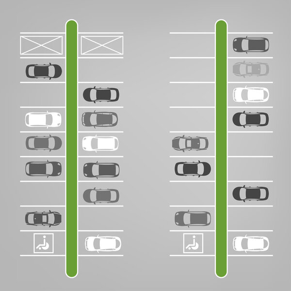 Parking lot top view