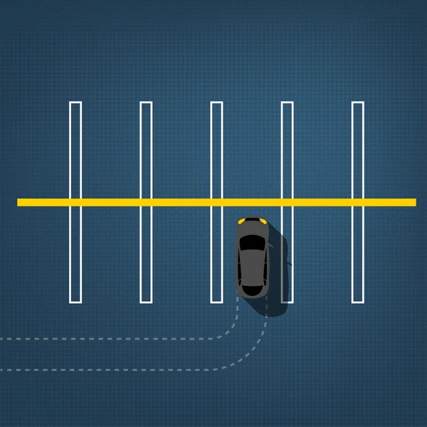 Parkeerplaats bovenaanzicht — Stockvector