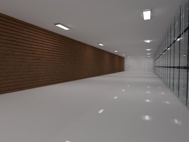 boş ışık büyük salonu 3d render