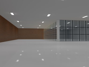 boş ışık büyük salonu 3d render