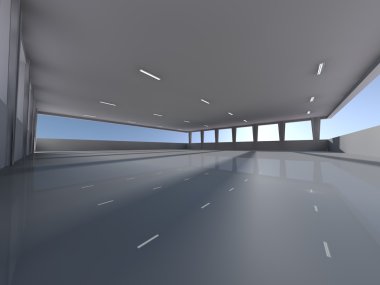 Boş underground otopark 3d render