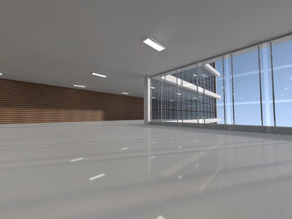 Tomma ljus stora hall 3d-rendering — Stockfoto