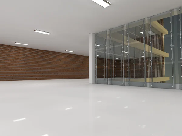 Leeres Licht große Halle 3D-Rendering — Stockfoto