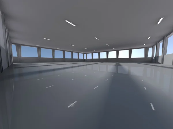 Lege ondergrondse parking gebied 3D-rendering — Stockfoto